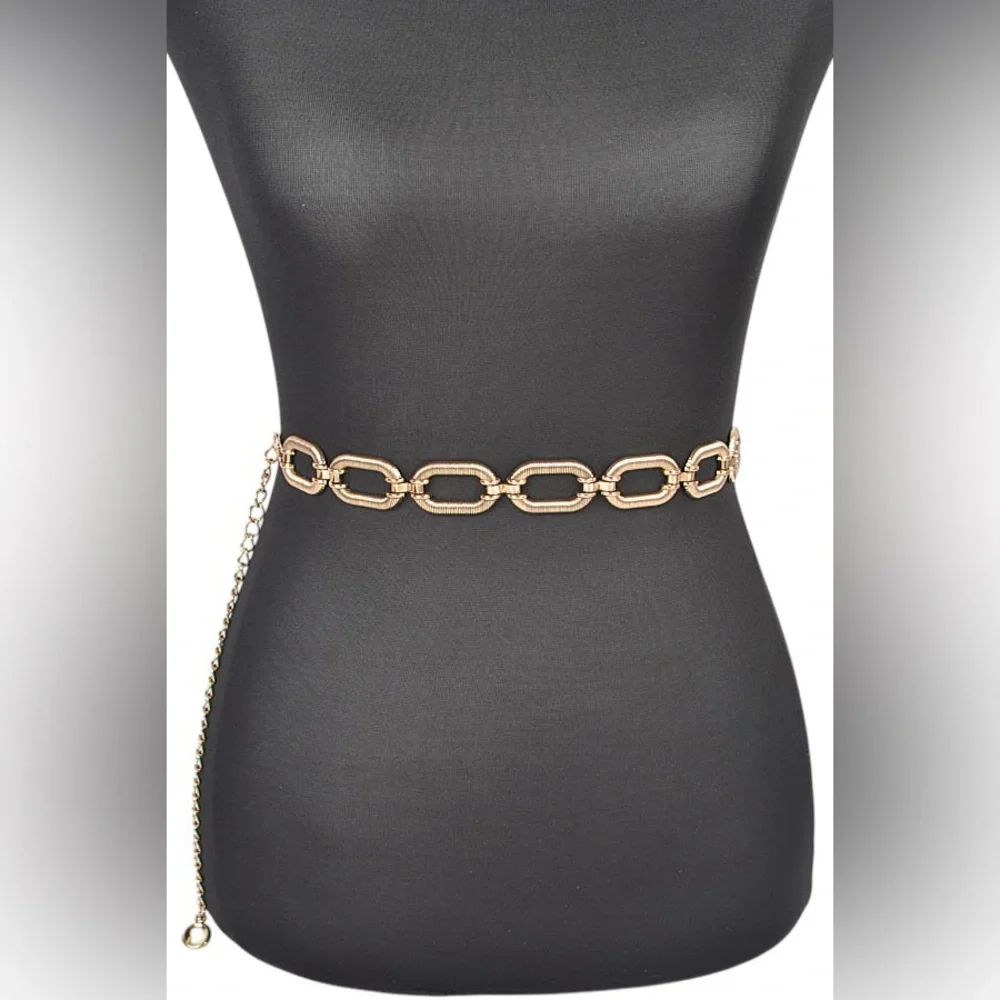 Plus Size Gold or Silver Chain Statement Belt